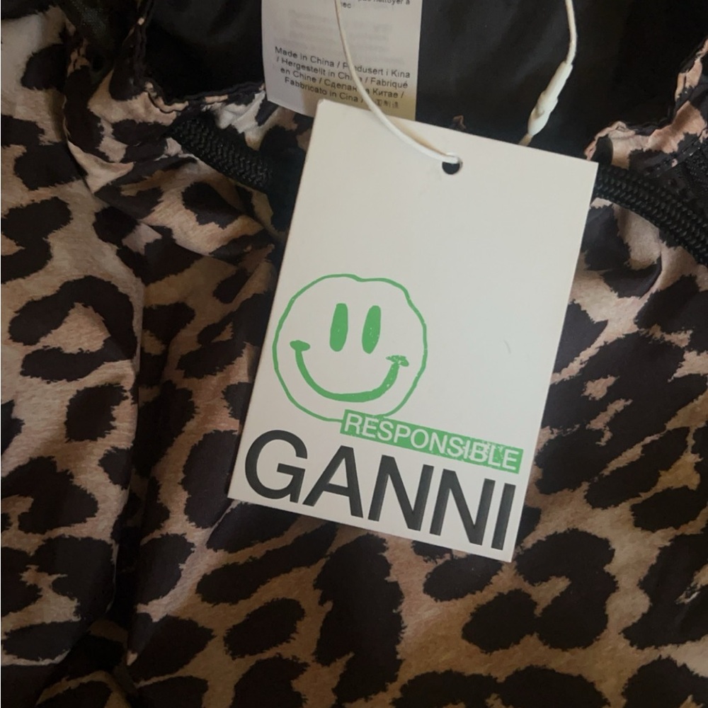 Ganni Leopard Slouch Bag